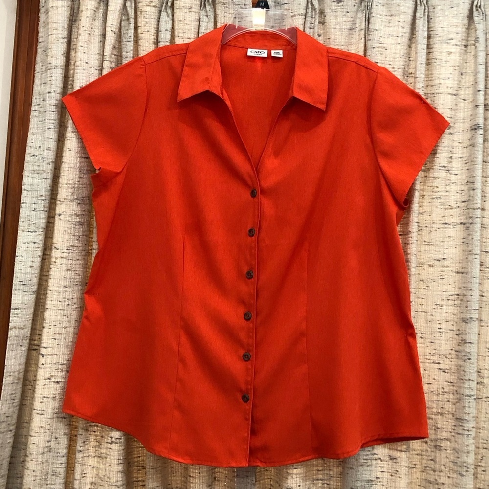 Cato Woman Short Sleeve V-Neck Button Front Blouse - 18/20W